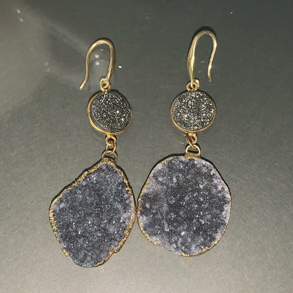 Druzzy drop earrings